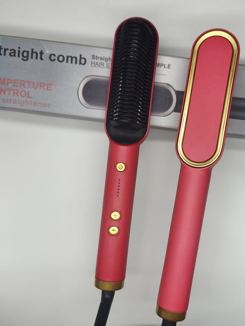 New Multi-Functional Hair Straightening Comb Portable Straightening Curly Hair Dual-Purpose Negative Ion Non-Harming Power Comb Hair Straightener - Image 1